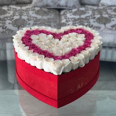 Order flower box arrangement of white and hot pink roses arranged in a heart box. Order same-day fresh flower delivery in Nairobi.