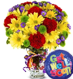 Wishing you a speedy recovery, send comfort and healing vibes with our vibrant Get Well Flowers. A thoughtful bouquet can brighten someone's day. #GetWellSoon
