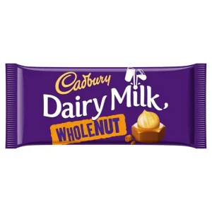 Same-day Cadbury Dairy Milk Wholenut Chocolate 120g: Satisfy your cravings with the perfect blend of creamy Dairy Milk