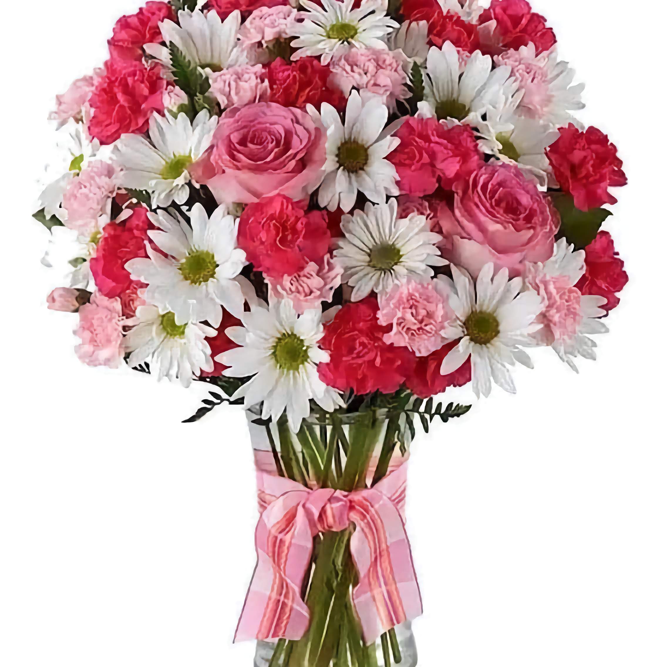 Classic-Bouquet Elevate moments with our Classic Bouquet of pink roses, carnations, and white chrysanthemums. A timeless gift of enduring elegance.