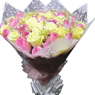 Elevate your emotions with our Pink & White roses bouquet. Timeless beauty is in every bloom. Order now for a touch of grace and love!