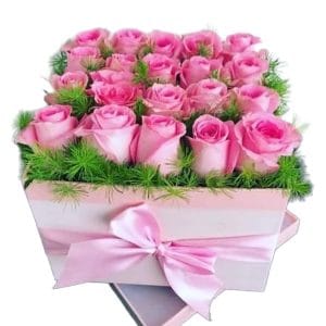 Adorn moments with our Pink Flower Box, a chic and delightful arrangement, perfect for adding a touch of elegance to any occasion.