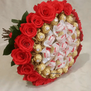 Savor love's sweetness with our decadent Chocolate Bouquet – a luscious blend of Ferrero, Raffaello, and two dozen red roses. Same-day delivery in Nairobi