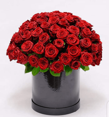 Order same-day fresh flowers delivery Nairobi, Hat Box Arrangement of red roses. Express how you feel with flowers. #redroses #hatboxes