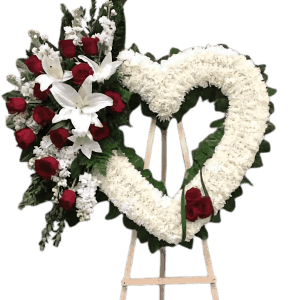 Cherish memories with our special heart wreath arrangement. A loving tribute, weaving sentiments of remembrance and comfort in every bloom.