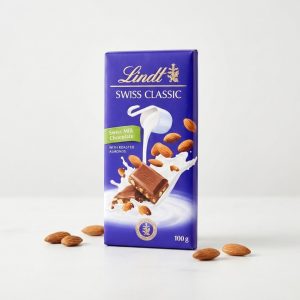 Lindt Swiss Milk Chocolate 100g with Almonds 100g bar