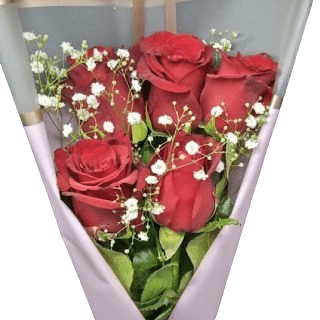 Order online 5 stems red roses bouquet online 
