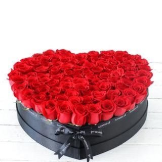 Order Red Rose heart shaped Box Arrangement with red roses in Nairobi, Kenya