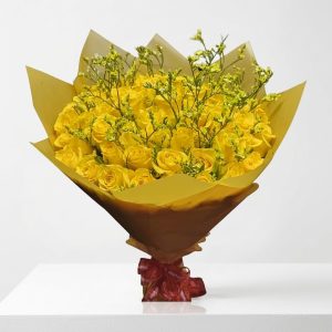 Appreciation flowers bouquet with yellow roses and yellow filler flowers in Nairobi