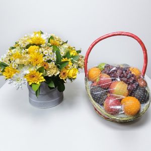 Delight in Festive Fruity Treats flower box and fruit basket delivery in Nairobi