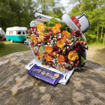 Courier delivering a fresh bouquet from the best flower delivery in Nairobi service