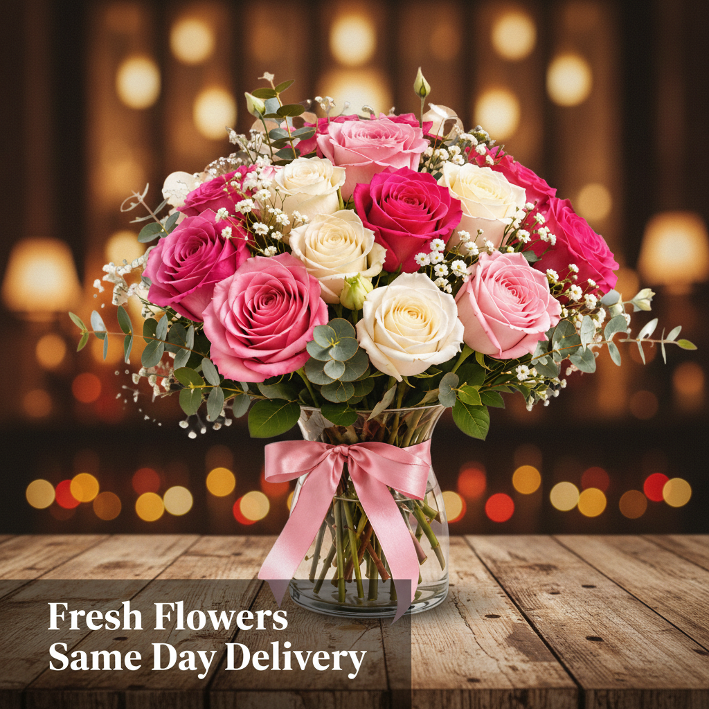 Male Sympathy Wreath Fresh bouquet of roses, lilies, and seasonal flowers available for fresh same day flower delivery in Nairobi, Kenya.
