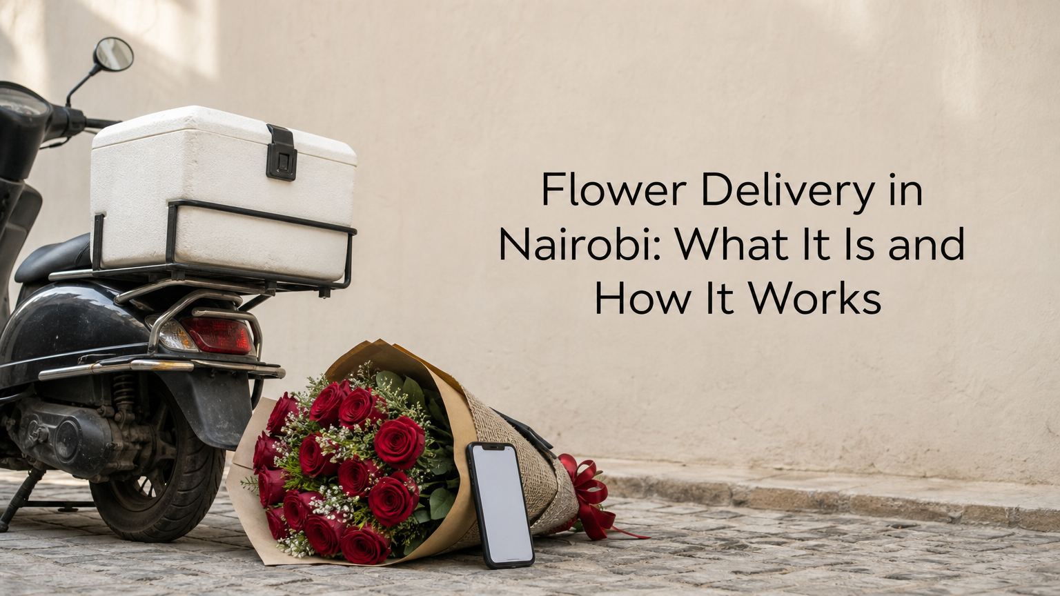 Alt Text: Flower Delivery in Nairobi featuring fresh cut Kenyan red roses and mixed bouquets arranged at Tubman Road studio by Flower Delivery Nairobi