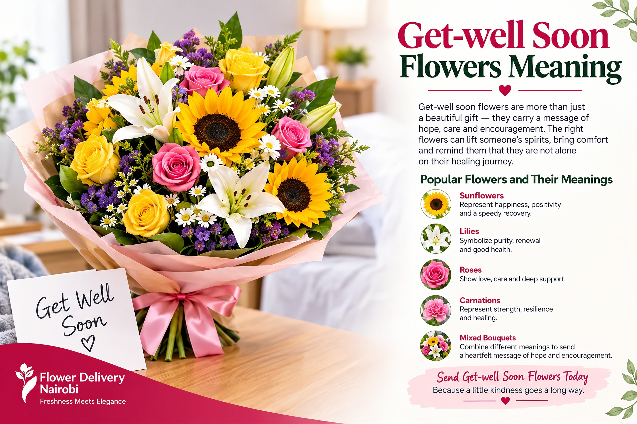 Get-Well Soon Flowers Meaning with a cheerful fresh bouquet