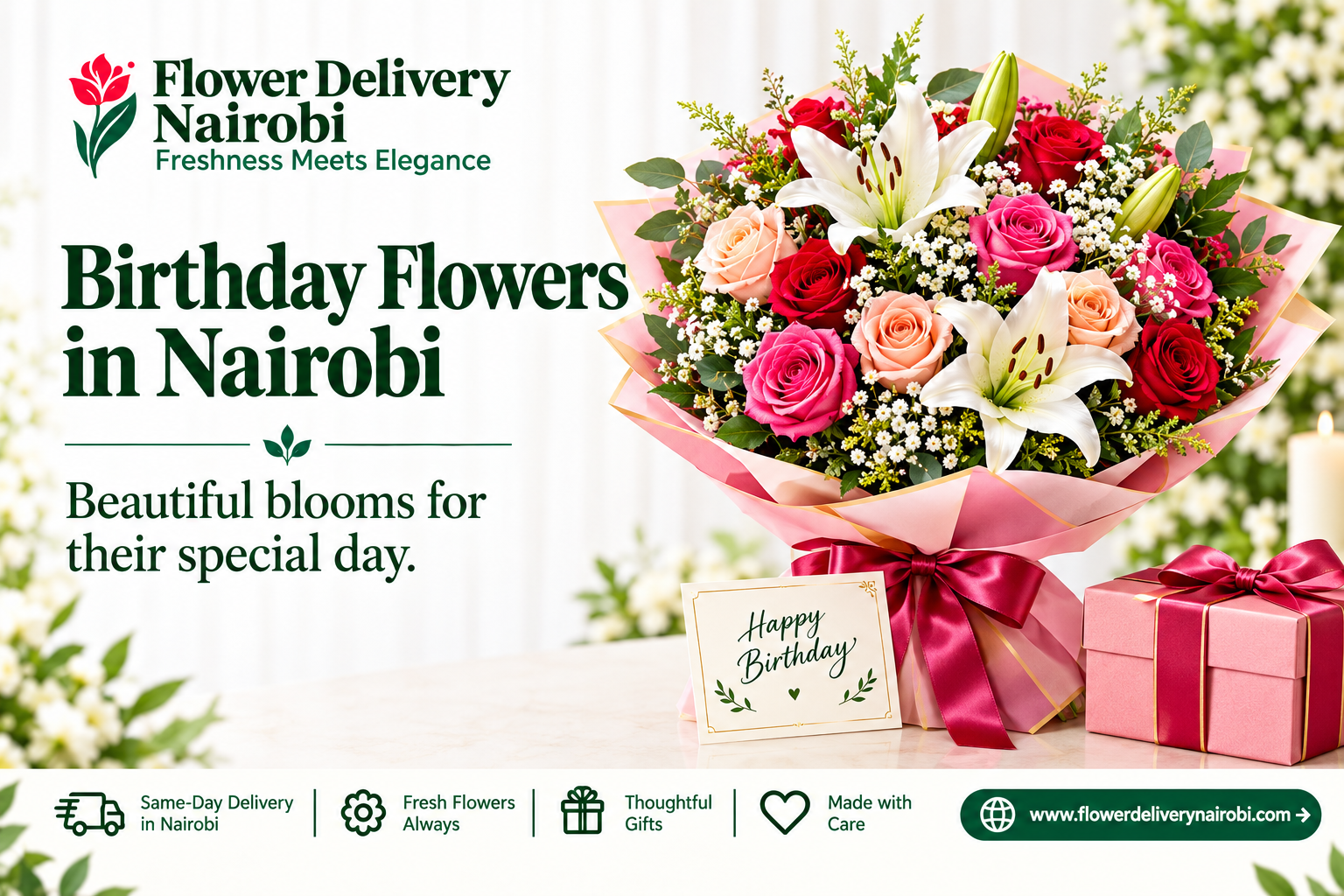 Birthday flowers in Nairobi featuring a beautiful fresh bouquet for a special birthday celebration