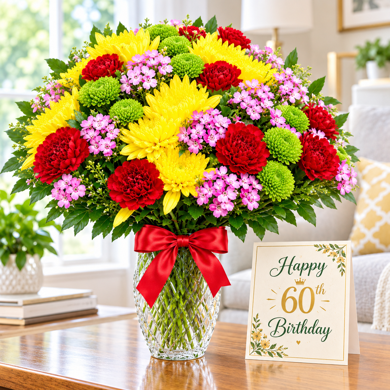 Bouquet of Flowers for 60th Birthday – Elegant Milestone Birthday Flowers